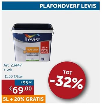 Aanbiedingen Plafondverf levis - Levis - Geldig van 19/11/2019 tot 26/12/2019 bij Zelfbouwmarkt