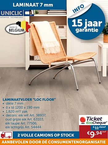 Aanbiedingen Laminaatvloer loc floor - Uniclic - Geldig van 19/11/2019 tot 26/12/2019 bij Zelfbouwmarkt