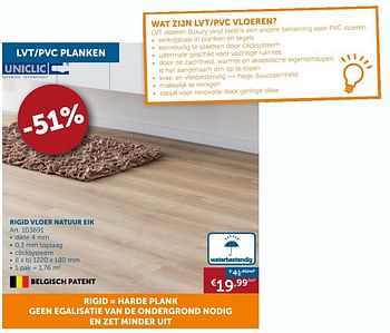 Aanbiedingen Rigid vloer natuur eik - Geldig van 19/11/2019 tot 26/12/2019 bij Zelfbouwmarkt