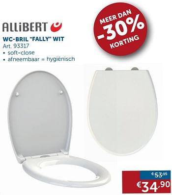 Aanbiedingen Wc-bril fally wit - Allibert - Geldig van 19/11/2019 tot 26/12/2019 bij Zelfbouwmarkt