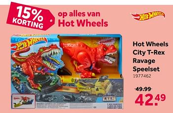 Aanbiedingen Hot wheels city t-rex ravage speelset - Hot Wheels - Geldig van 11/11/2019 tot 24/11/2019 bij Intertoys