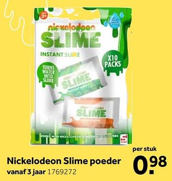 Aanbiedingen Nickelodeon slime poeder - Nickelodeon - Geldig van 11/11/2019 tot 24/11/2019 bij Intertoys