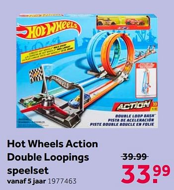 Aanbiedingen Hot wheels action double loopings speelset - Hot Wheels - Geldig van 11/11/2019 tot 24/11/2019 bij Intertoys