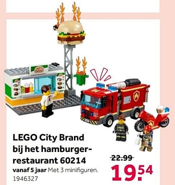 Aanbiedingen Lego city brand bij het hamburgerrestaurant 60214 - Lego - Geldig van 11/11/2019 tot 24/11/2019 bij Intertoys