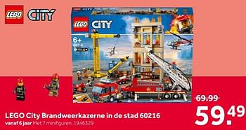 Aanbiedingen Lego city brandweerkazerne in de stad 60216 - Lego - Geldig van 11/11/2019 tot 24/11/2019 bij Intertoys