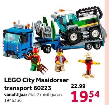 Aanbiedingen Lego city maaidorser transport 60223 - Lego - Geldig van 11/11/2019 tot 24/11/2019 bij Intertoys