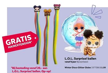 Aanbiedingen L.o.l. surprise! ballen winter disco glitter globe - LOL Surprise - Geldig van 11/11/2019 tot 24/11/2019 bij Intertoys