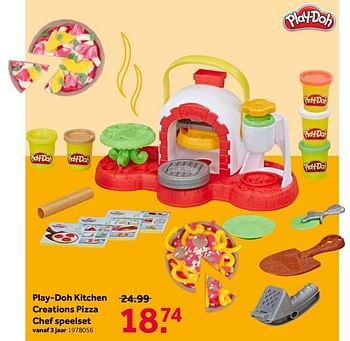 Aanbiedingen Play-doh kitchen creations pizza chef speelset - Hasbro - Geldig van 11/11/2019 tot 24/11/2019 bij Intertoys