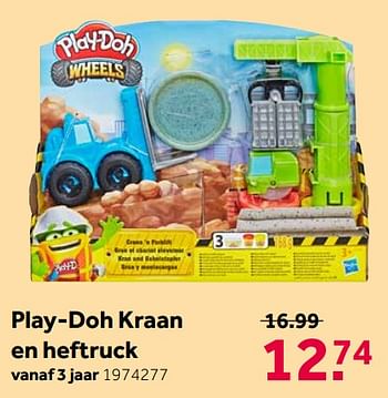 Aanbiedingen Play-doh kraan en heftruck - Hasbro - Geldig van 11/11/2019 tot 24/11/2019 bij Intertoys