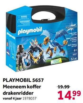 Aanbiedingen Playmobil 5657 meeneem koffer drakenridder - Playmobil - Geldig van 11/11/2019 tot 24/11/2019 bij Intertoys