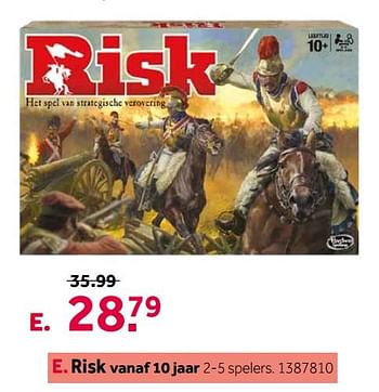 Aanbiedingen Risk - Hasbro - Geldig van 11/11/2019 tot 24/11/2019 bij Intertoys