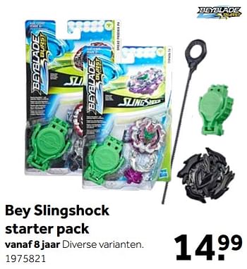 Aanbiedingen Bey slingshock starter pack - Hasbro - Geldig van 11/11/2019 tot 24/11/2019 bij Intertoys