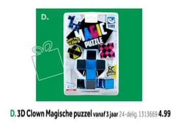 Aanbiedingen 3d clown magische puzzel - Megableu - Geldig van 14/10/2019 tot 08/12/2019 bij Intertoys