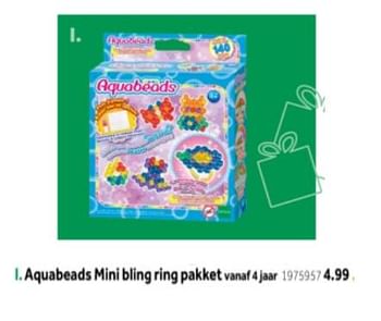 Aanbiedingen Aquabeads mini bling ring pakket - Aquabeads - Geldig van 14/10/2019 tot 08/12/2019 bij Intertoys
