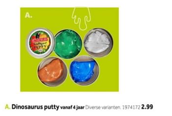 Aanbiedingen Dinosaurus putty - Huismerk - Intertoys - Geldig van 14/10/2019 tot 08/12/2019 bij Intertoys