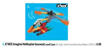 Aanbiedingen K`nex imagine helikopter bouwset - K'Nex - Geldig van 14/10/2019 tot 08/12/2019 bij Intertoys