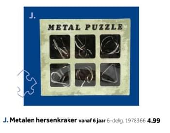 Aanbiedingen Metalen hersenkraker - Huismerk - Intertoys - Geldig van 14/10/2019 tot 08/12/2019 bij Intertoys