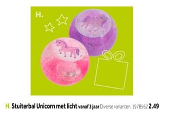 Aanbiedingen Stuiterbal unicorn met licht - Huismerk - Intertoys - Geldig van 14/10/2019 tot 08/12/2019 bij Intertoys