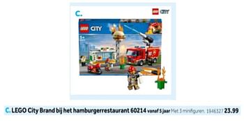 Aanbiedingen Lego city brand bij het hamburgerrestaurant 60214 - Lego - Geldig van 14/10/2019 tot 08/12/2019 bij Intertoys