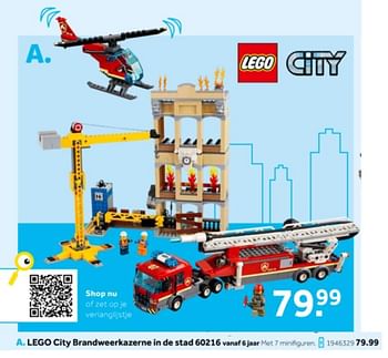 Aanbiedingen Lego city brandweerkazerne in de stad 60216 - Lego - Geldig van 14/10/2019 tot 08/12/2019 bij Intertoys