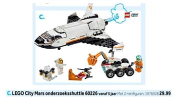 Aanbiedingen Lego city mars onderzoeksshuttle 60226 - Lego - Geldig van 14/10/2019 tot 08/12/2019 bij Intertoys