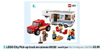 Aanbiedingen Lego city pick-up truck en caravan 60182 - Lego - Geldig van 14/10/2019 tot 08/12/2019 bij Intertoys