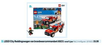 Aanbiedingen Lego city reddingswagen van brandweercommandant 60231 - Lego - Geldig van 14/10/2019 tot 08/12/2019 bij Intertoys