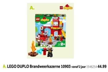 Aanbiedingen Lego duplo brandweerkazerne 10903 - Lego - Geldig van 14/10/2019 tot 08/12/2019 bij Intertoys