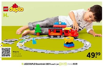 Aanbiedingen Lego duplo stoomtrein 10874 - Lego - Geldig van 14/10/2019 tot 08/12/2019 bij Intertoys