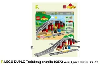 Aanbiedingen Lego duplo treinbrug en rails 10872 - Lego - Geldig van 14/10/2019 tot 08/12/2019 bij Intertoys