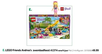 Aanbiedingen Lego friends andrea`s zwembadfeest 41374 - Lego - Geldig van 14/10/2019 tot 08/12/2019 bij Intertoys