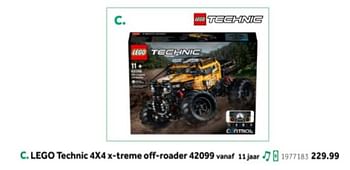 Aanbiedingen Lego technic 4x4 x-treme off-roader 42099 - Lego - Geldig van 14/10/2019 tot 08/12/2019 bij Intertoys
