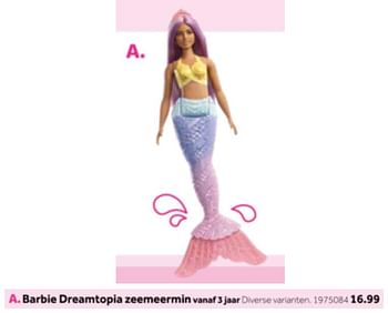 Aanbiedingen Barbie dreamtopia zeemeermin - Mattel - Geldig van 14/10/2019 tot 08/12/2019 bij Intertoys