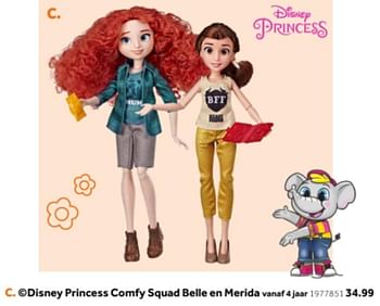 Aanbiedingen Disney princess comfy squad belle en merida - Disney - Geldig van 14/10/2019 tot 08/12/2019 bij Intertoys