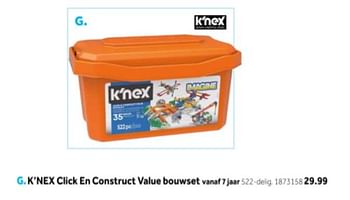 Aanbiedingen K`nex click en construct value bouwset - K'Nex - Geldig van 14/10/2019 tot 08/12/2019 bij Intertoys