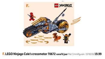 Aanbiedingen Lego ninjago cole`s crossmotor 70672 - Lego - Geldig van 14/10/2019 tot 08/12/2019 bij Intertoys
