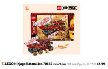 Aanbiedingen Lego ninjago katana 4x4 70675 - Lego - Geldig van 14/10/2019 tot 08/12/2019 bij Intertoys