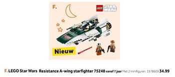 Aanbiedingen Lego star wars resistance a-wing starfighter 75248 v - Lego - Geldig van 14/10/2019 tot 08/12/2019 bij Intertoys
