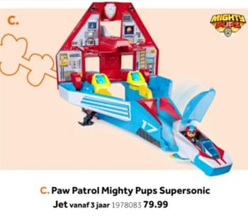Aanbiedingen Paw patrol mighty pups supersonic jet - PAW  PATROL - Geldig van 14/10/2019 tot 08/12/2019 bij Intertoys
