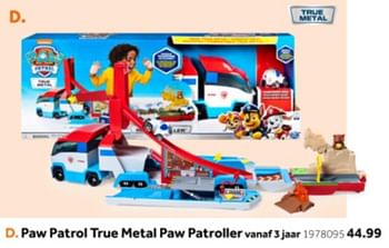 Aanbiedingen Paw patrol true metal paw patroller - PAW  PATROL - Geldig van 14/10/2019 tot 08/12/2019 bij Intertoys