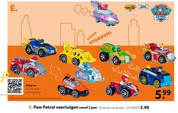 Aanbiedingen Paw patrol voertuigen - PAW  PATROL - Geldig van 14/10/2019 tot 08/12/2019 bij Intertoys