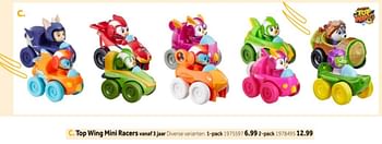 Aanbiedingen Top wing mini racers - Top Wing - Geldig van 14/10/2019 tot 08/12/2019 bij Intertoys