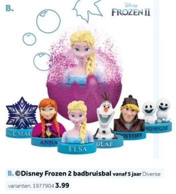 Aanbiedingen Disney frozen 2 badbruisbal - Disney  Frozen - Geldig van 14/10/2019 tot 08/12/2019 bij Intertoys