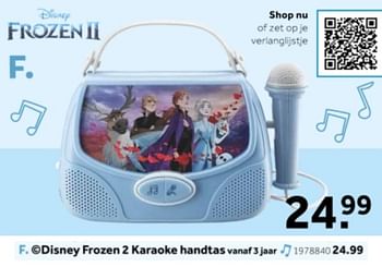 Aanbiedingen Disney frozen 2 karaoke handtas - Disney  Frozen - Geldig van 14/10/2019 tot 08/12/2019 bij Intertoys