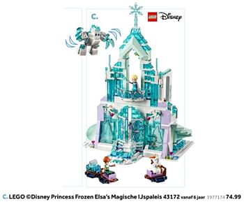 Aanbiedingen Lego disney princess frozen elsa`s magische ijspaleis 43172 - Lego - Geldig van 14/10/2019 tot 08/12/2019 bij Intertoys