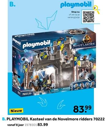 Aanbiedingen Playmobil kasteel van de novelmore ridders 70222 - Playmobil - Geldig van 14/10/2019 tot 08/12/2019 bij Intertoys