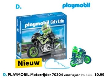 Aanbiedingen Playmobil motorrijder 70204 - Playmobil - Geldig van 14/10/2019 tot 08/12/2019 bij Intertoys