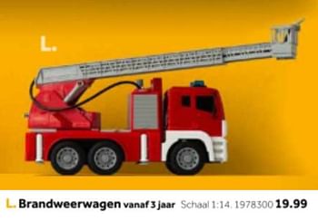 Aanbiedingen Brandweerwagen - Huismerk - Intertoys - Geldig van 14/10/2019 tot 08/12/2019 bij Intertoys