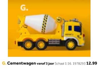 Aanbiedingen Cementwagen - Huismerk - Intertoys - Geldig van 14/10/2019 tot 08/12/2019 bij Intertoys