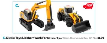 Aanbiedingen Dickie toys liebherr work force - Dickie - Geldig van 14/10/2019 tot 08/12/2019 bij Intertoys